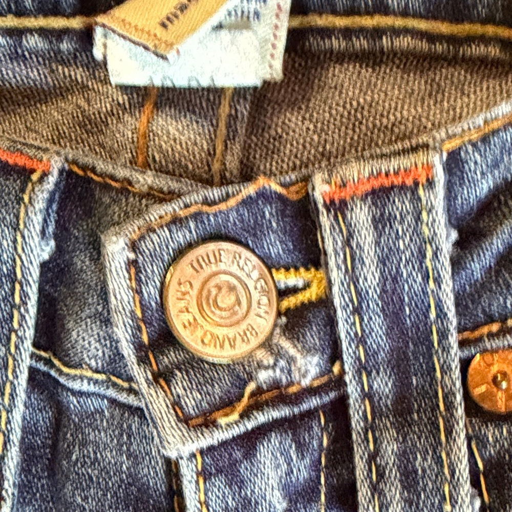 True Religion Blue Flared Women's Jeans with Signature Back Pockets - Picture 7 of 8